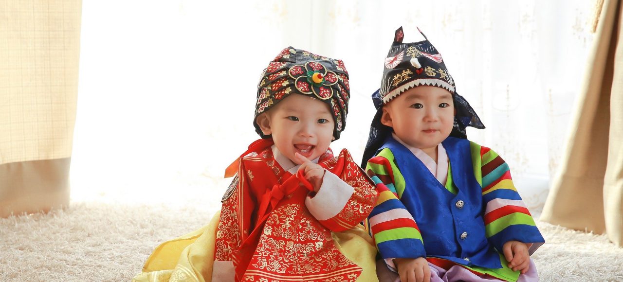 Barn folkdräkt Korea