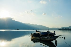 Lang Co Bay fiskebåtar Vietnam