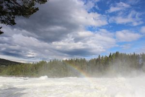 Storforsen regnbåge Piteälven Norrbotten