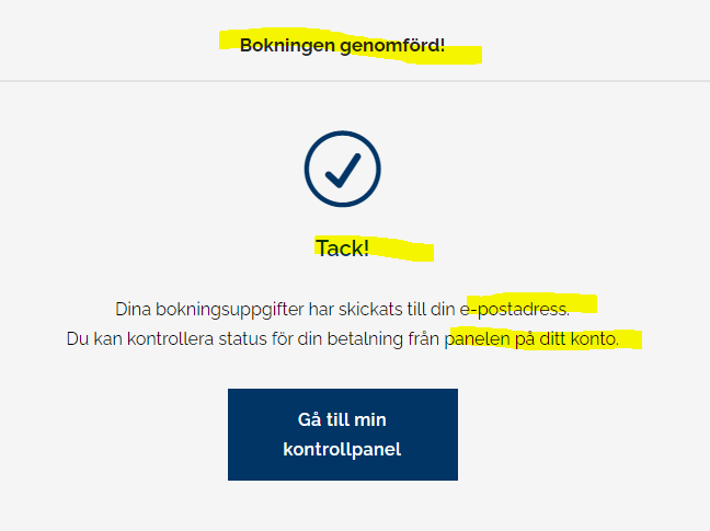 Skärmklipp bokning 11