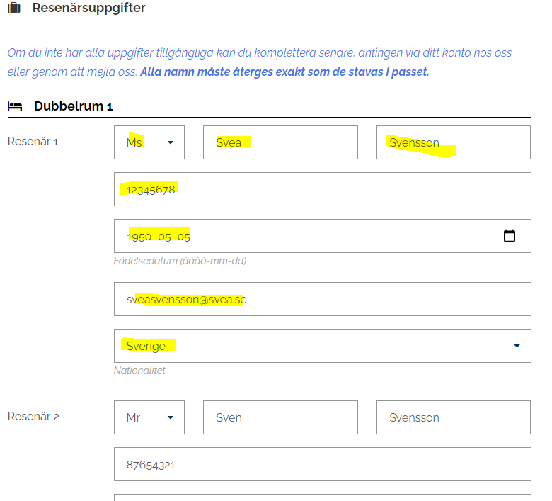 Skärmklipp bokning 5