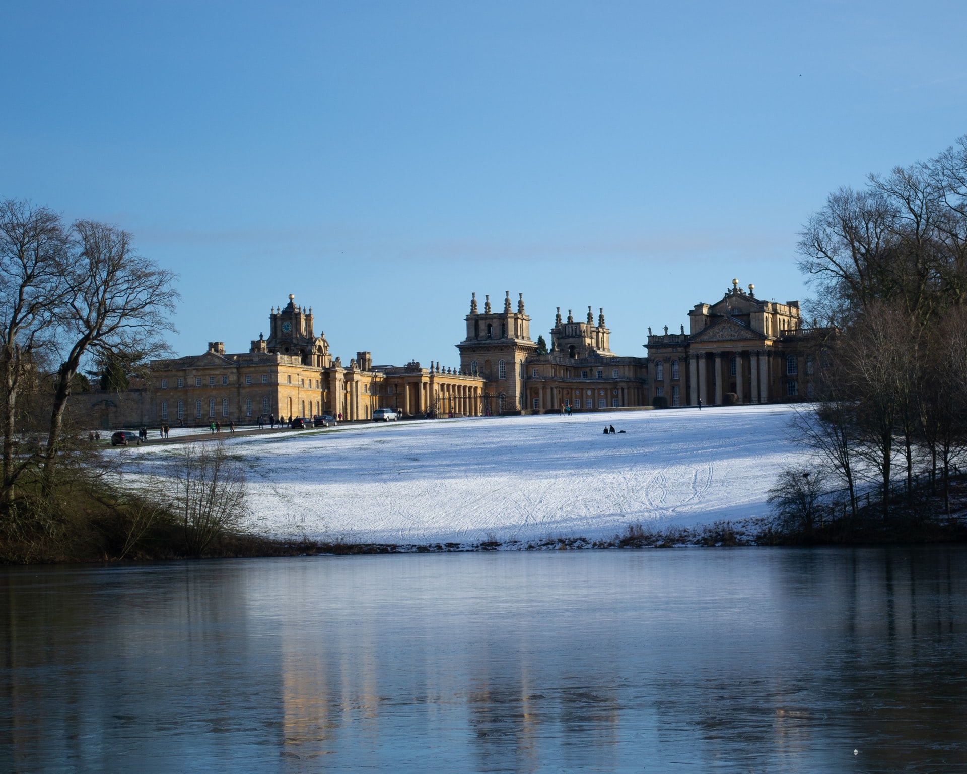 Blenhiem Palace vinter Oxfordshire UK