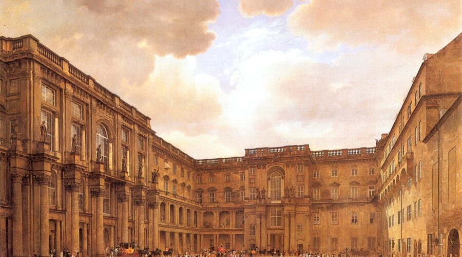 Berlins stadsslott borggård målning Berlin Tyskland Berlins stadsslott borggård målning Berlin Tyskland