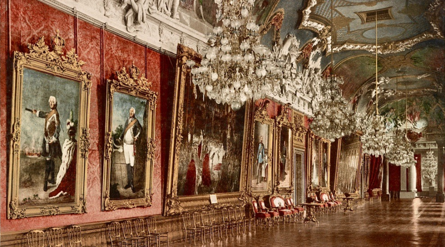 Berlins statsslott interiör år 1900 Berlin Tyskland Berlins statsslott interiör år 1900 Berlin Tyskland