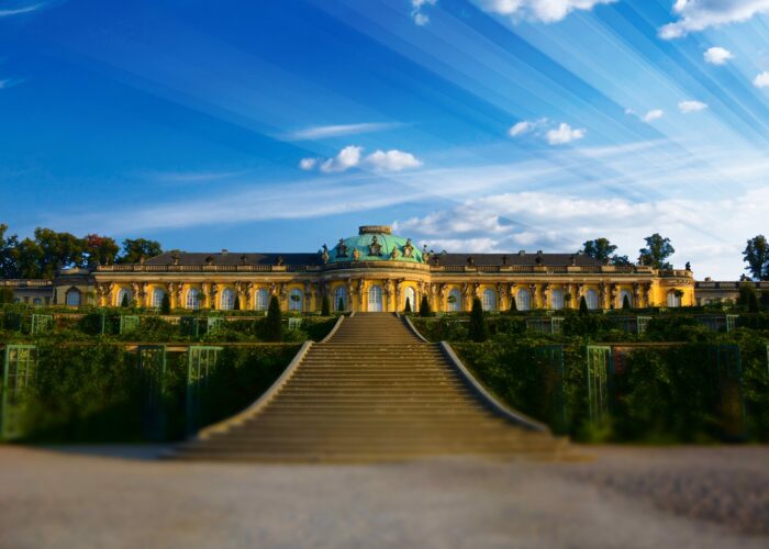 Sanssouci blå himmel Potsdam Berlin Tyskland
